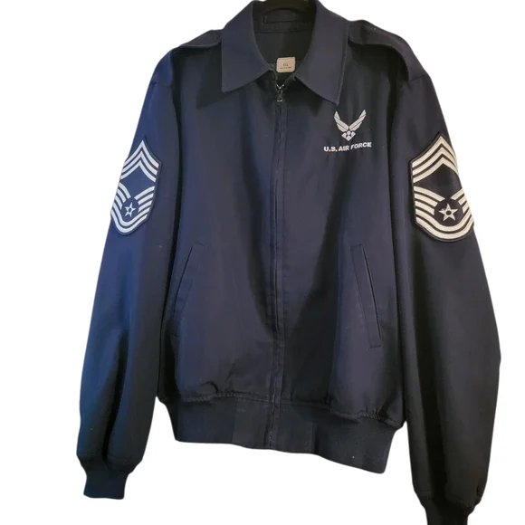Men's Navy Blue Air Force Jacket - Picture 7 of 10